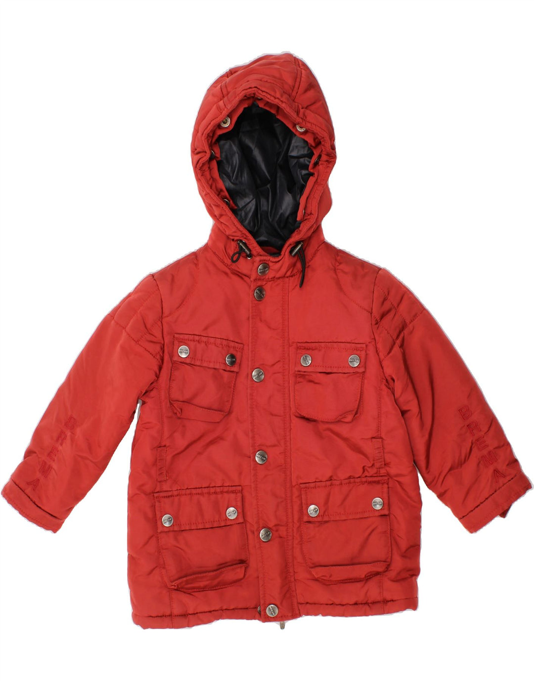 BREMA Boys Hooded Utility Jacket 2-3 Years Red Polyamide Vintage Brema and Second-Hand Brema from Messina Hembry 