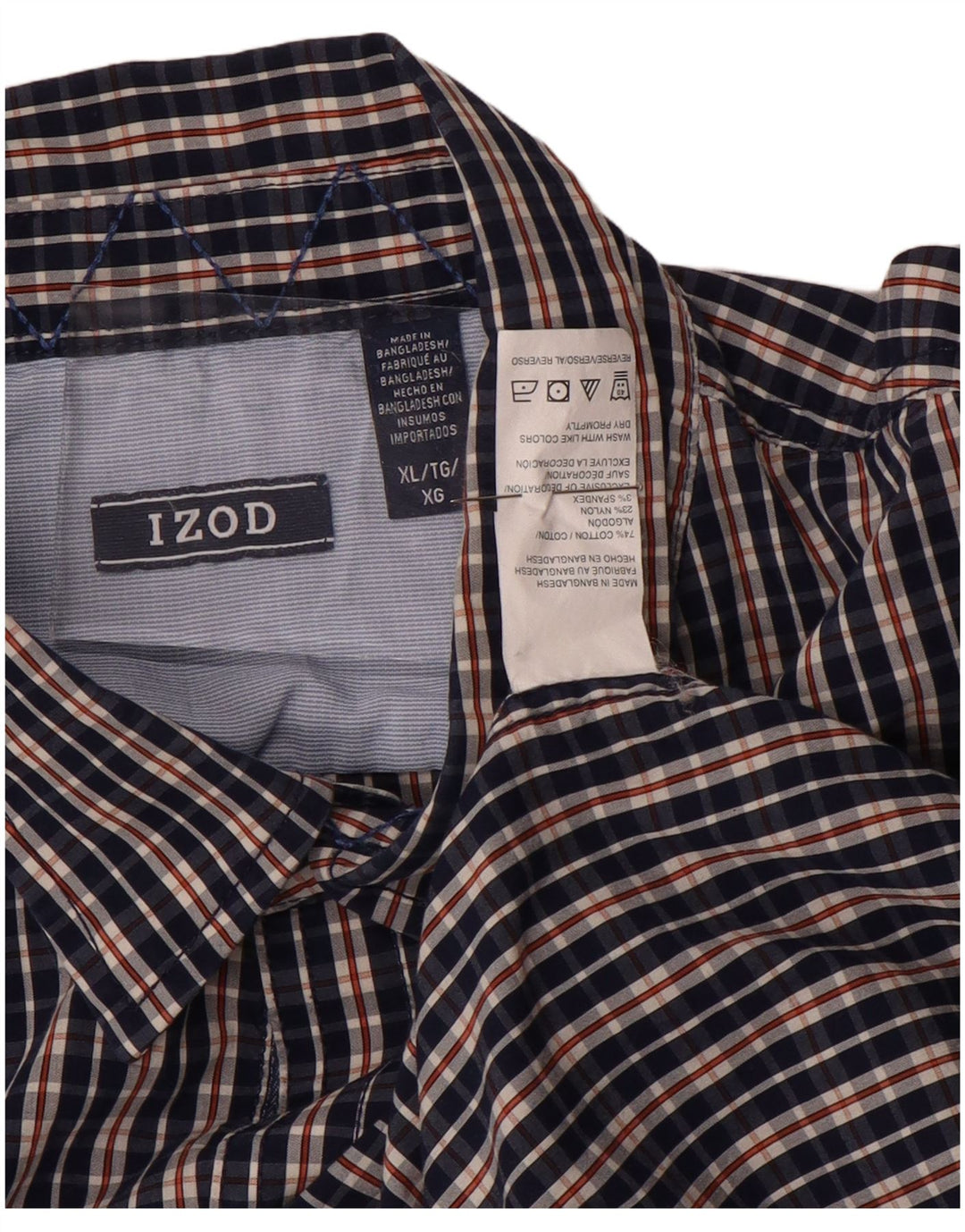 Camicia da uomo IZOD XL in cotone a quadri blu navy