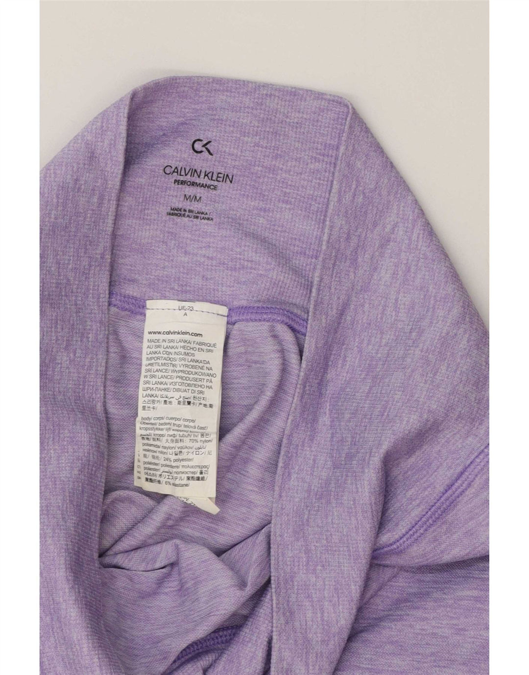 Leggings grafici da donna Calvin Klein UK 12 Poliestere screziato viola medio