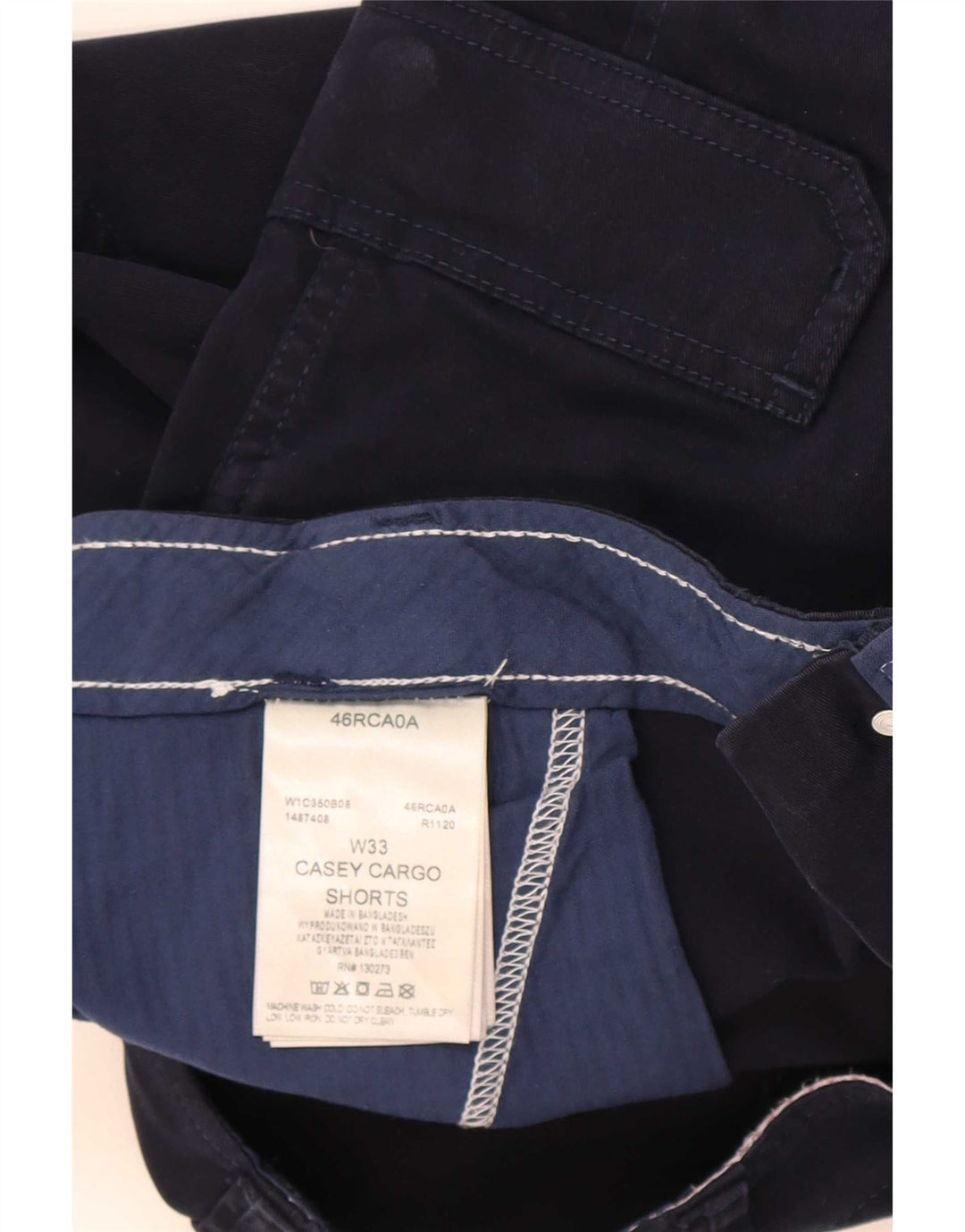 Pantaloncini cargo Casey da uomo Wrangler W33 cotone blu navy medio