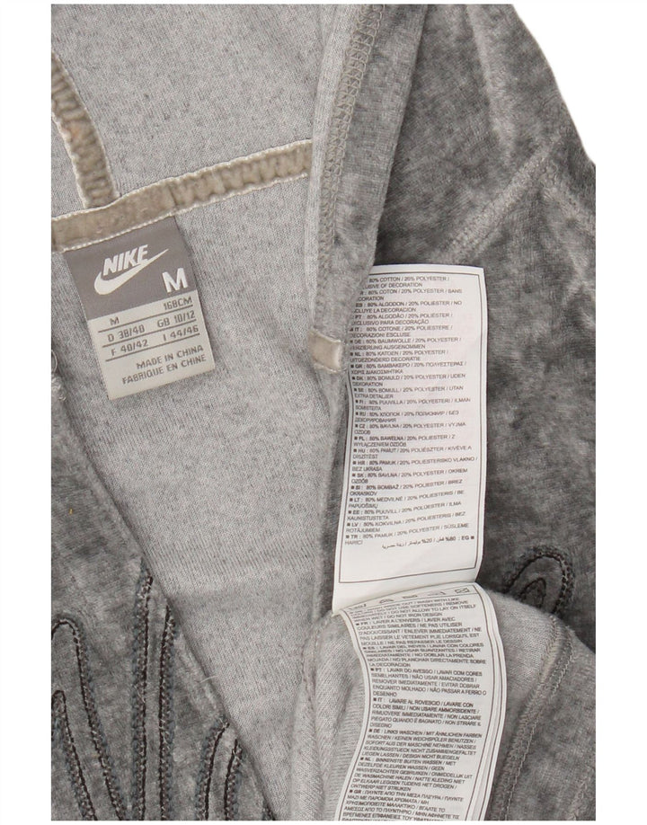 Felpa con cappuccio grafica da donna Nike UK 10/12 Cotone grigio medio