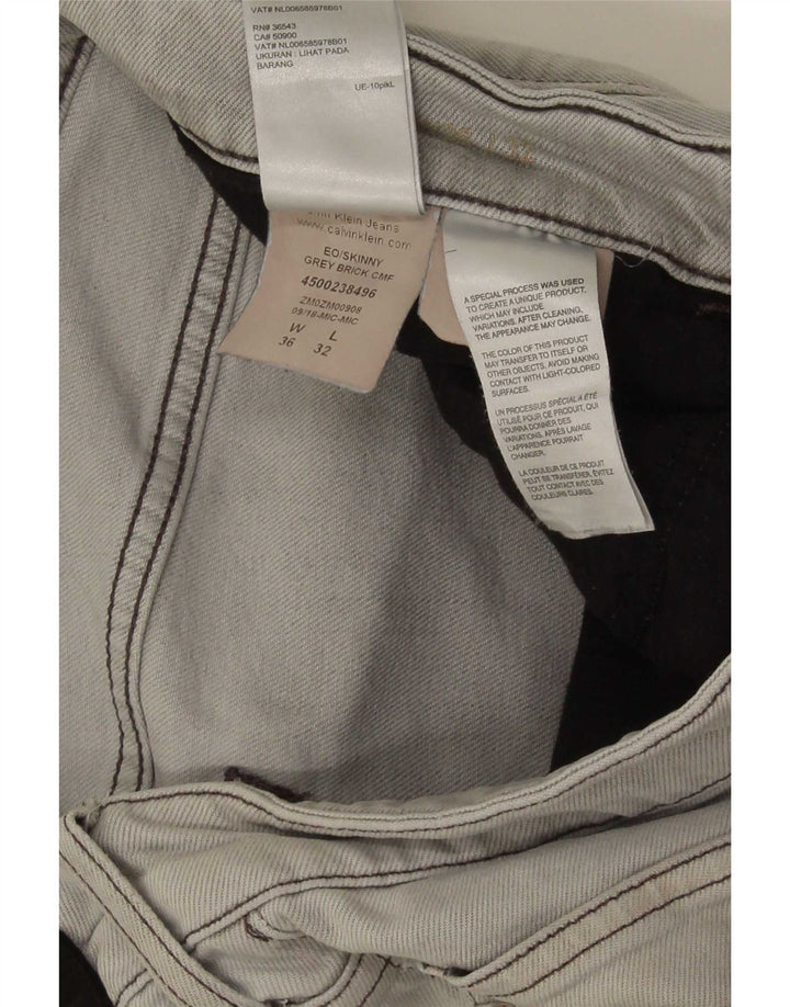 Jeans slim da uomo Calvin Klein W36 L32 cotone grigio