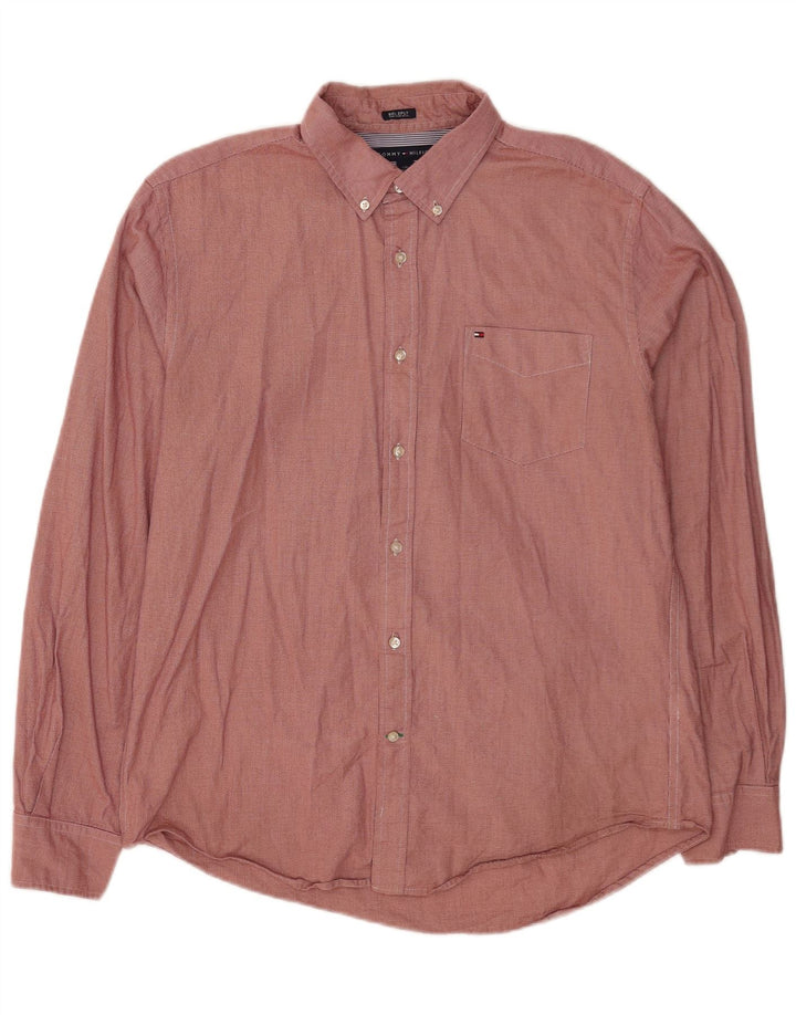 Camicia da uomo su misura Tommy Hilfiger, cotone a quadri rossi grandi