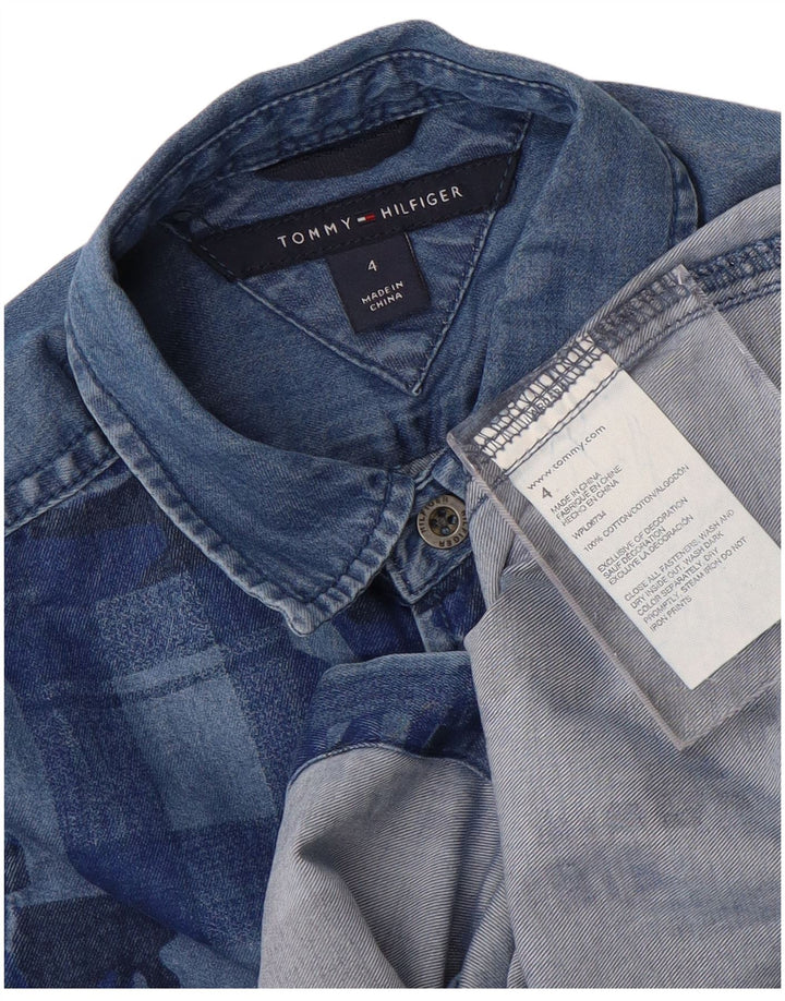 TOMMY HILFIGER Camicia di jeans per ragazzi 3-4 anni in cotone mimetico blu