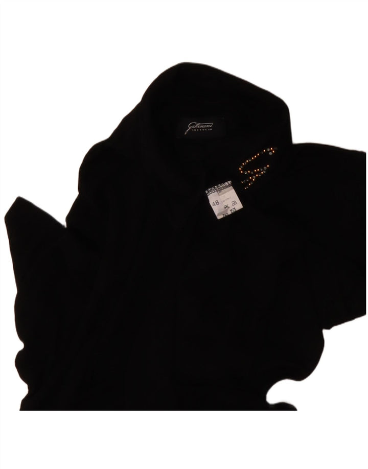 GATTINONI Womens Polo Shirt IT 48 XL Black Viscose
