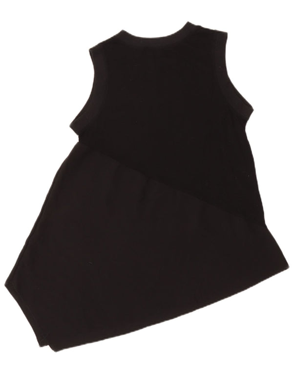 Top tunica asimmetrica senza maniche da donna Zara UK 10 piccolo nero