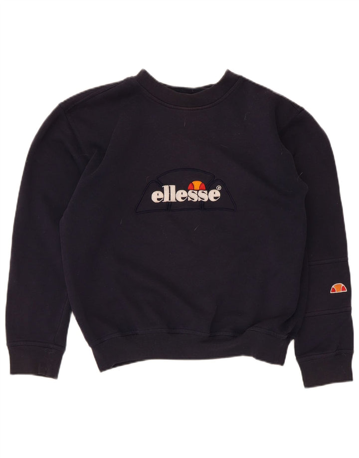 Felpa oversize con grafica da donna Ellesse, maglione UK 10, piccola, blu navy