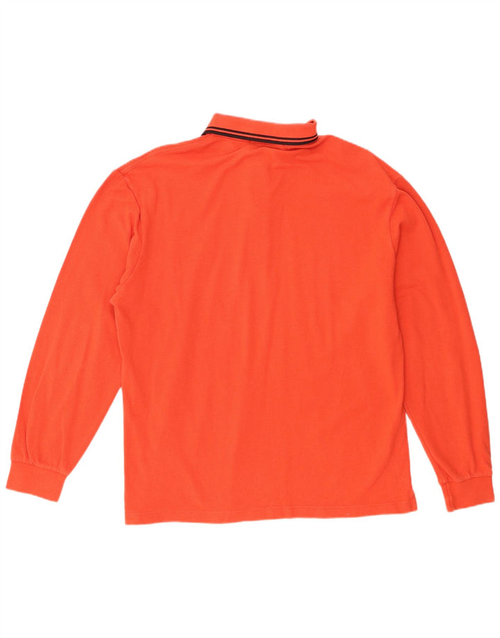 Polo da uomo a maniche lunghe Fred Perry in cotone arancione medio