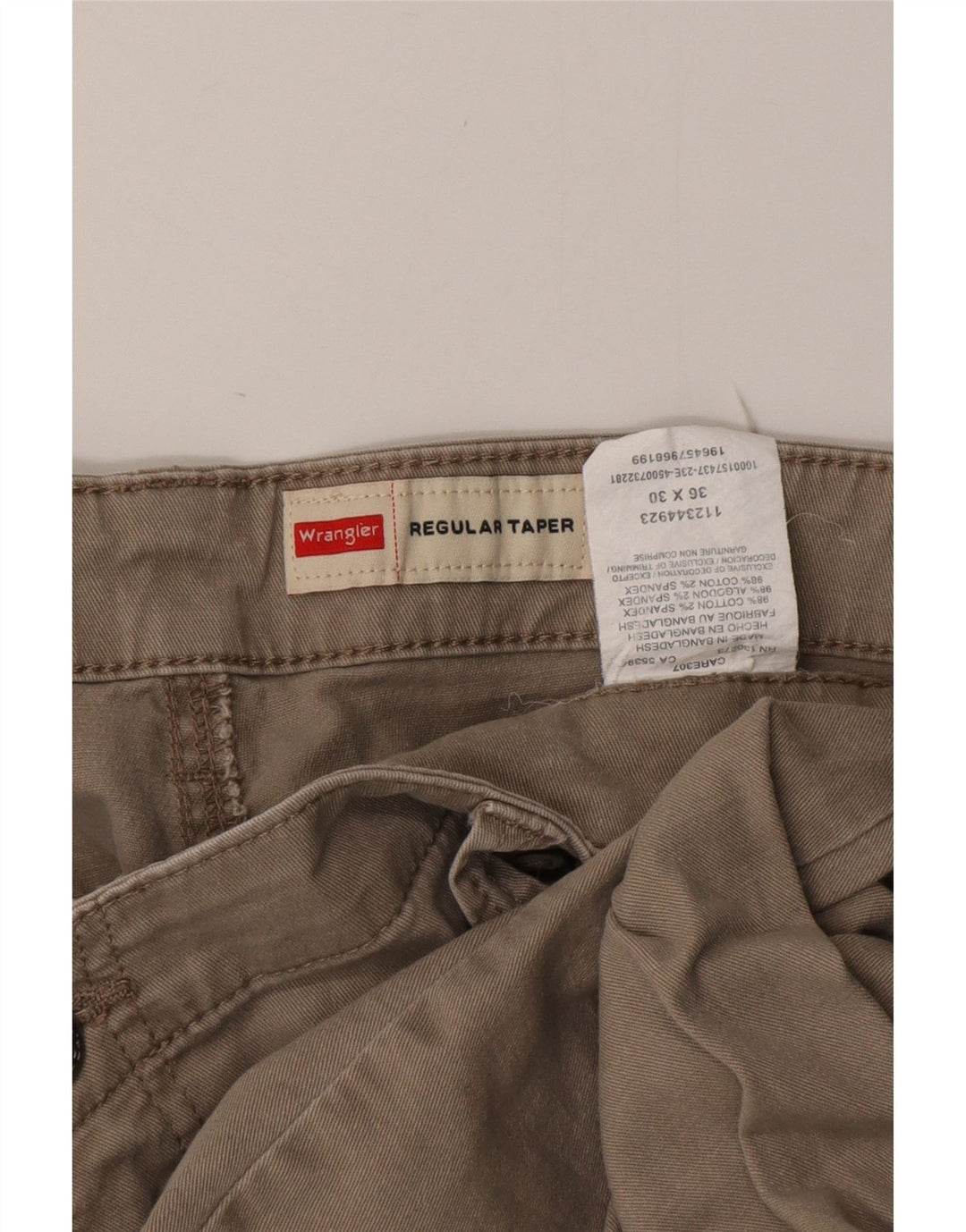 Pantaloni cargo affusolati vestibilità regolare da uomo WRANGLER W36 L30 cotone grigio