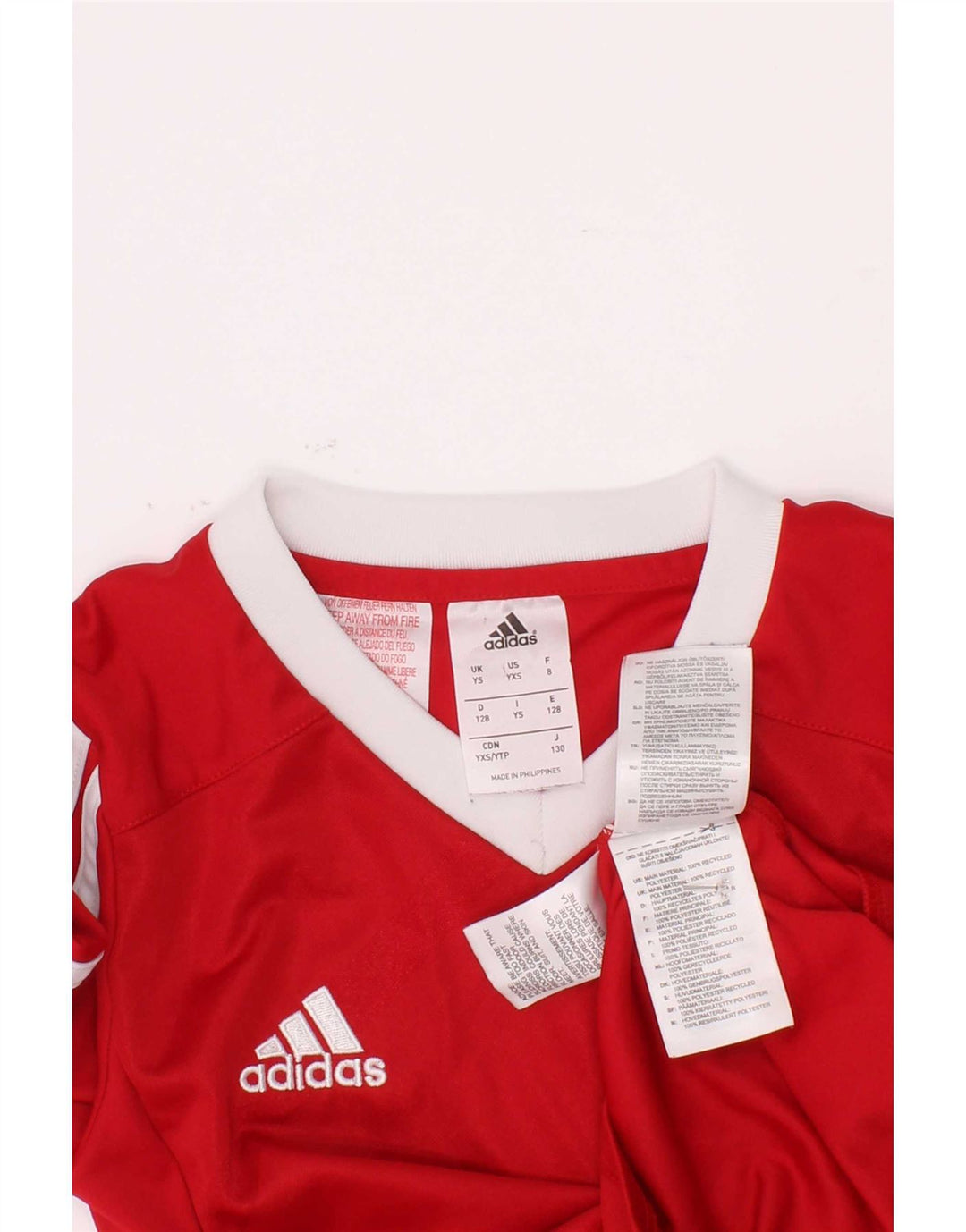 Top Adidas Climalite da ragazzo a manica lunga 7-8 anni piccolo rosso colorblock
