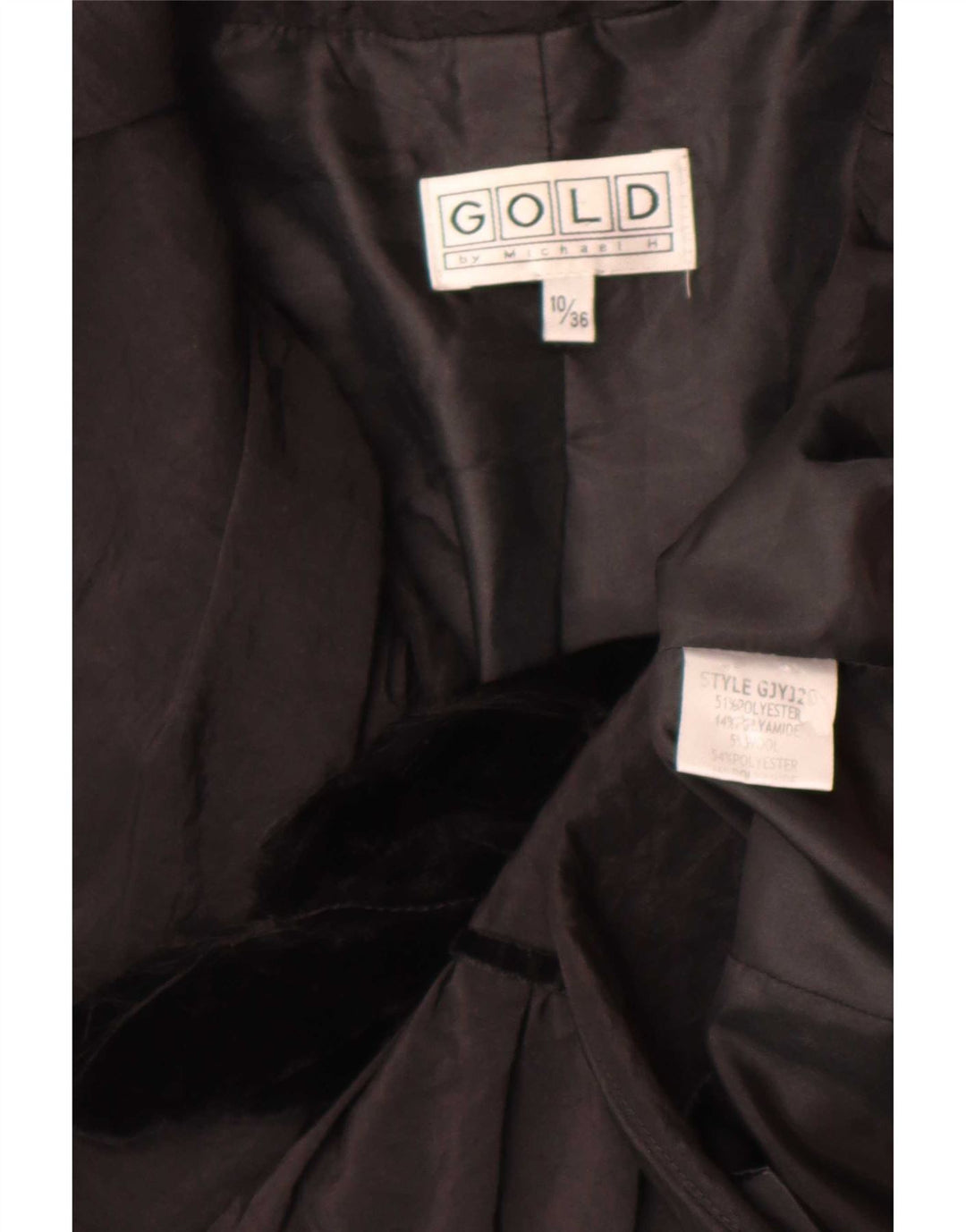 Giacca blazer da donna Gold By Michael H UK 10 piccola in poliestere nero