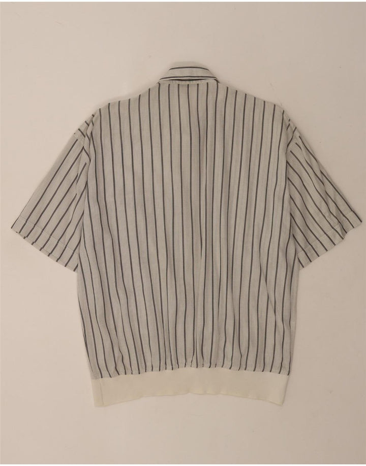 Camicia pullover a maniche corte da uomo RODRIGO IT 52 cotone a righe grandi bianche