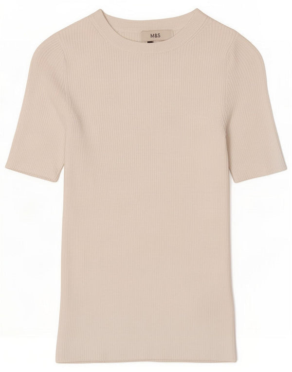 T-shirt da donna Marks & Spencer Top UK 6 XS bianca in viscosa