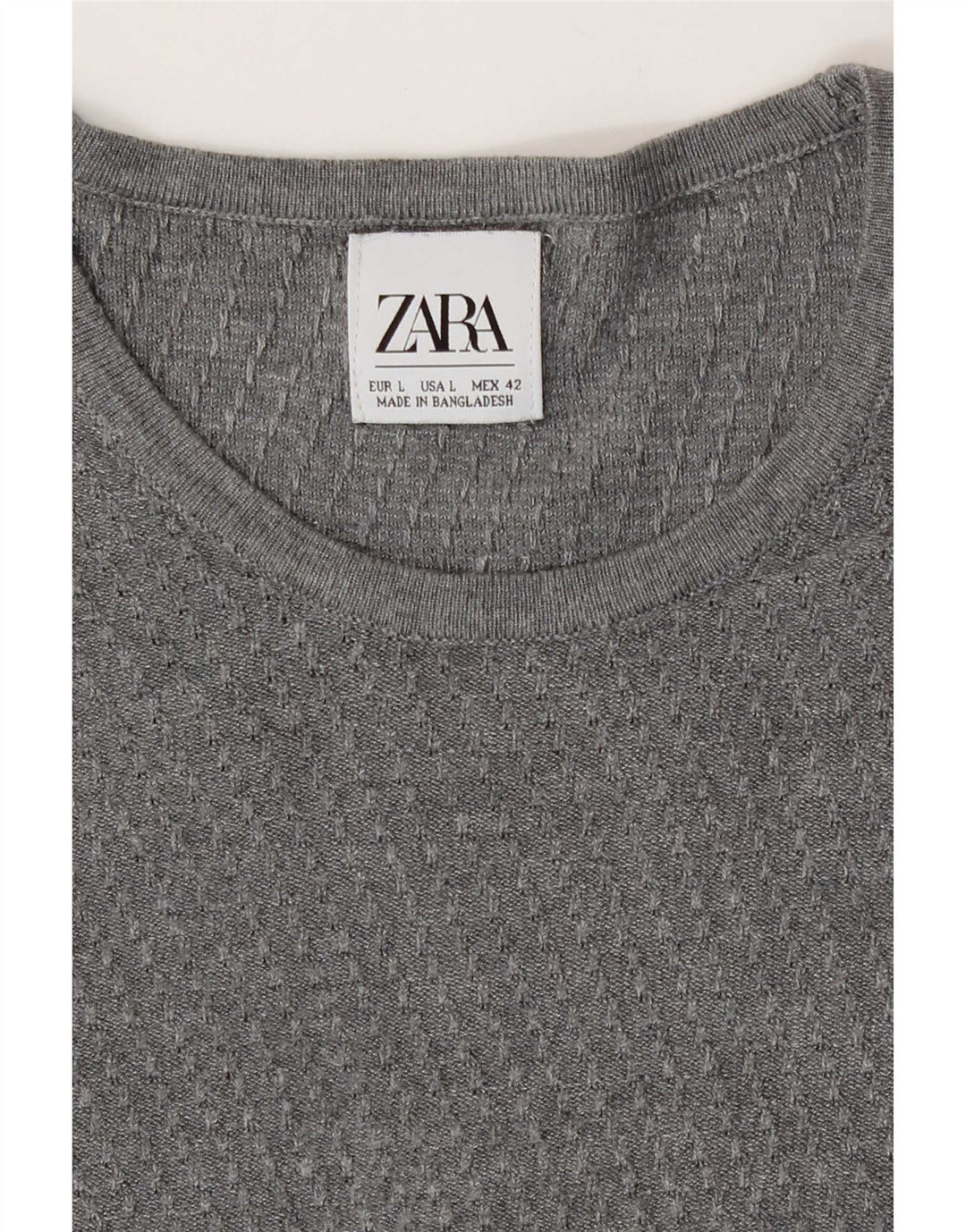 Maglione maglione girocollo da uomo Zara grande grigio