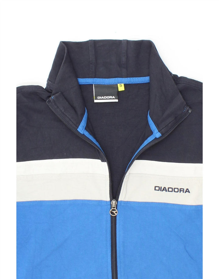 DIADORA Womens Tracksuit Top Jacket UK 10 Small Navy Blue Colourblock Vintage Diadora and Second-Hand Diadora from Messina Hembry 