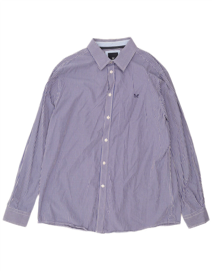 Camicia da uomo dal taglio classico J. Crew XL in cotone a quadretti blu