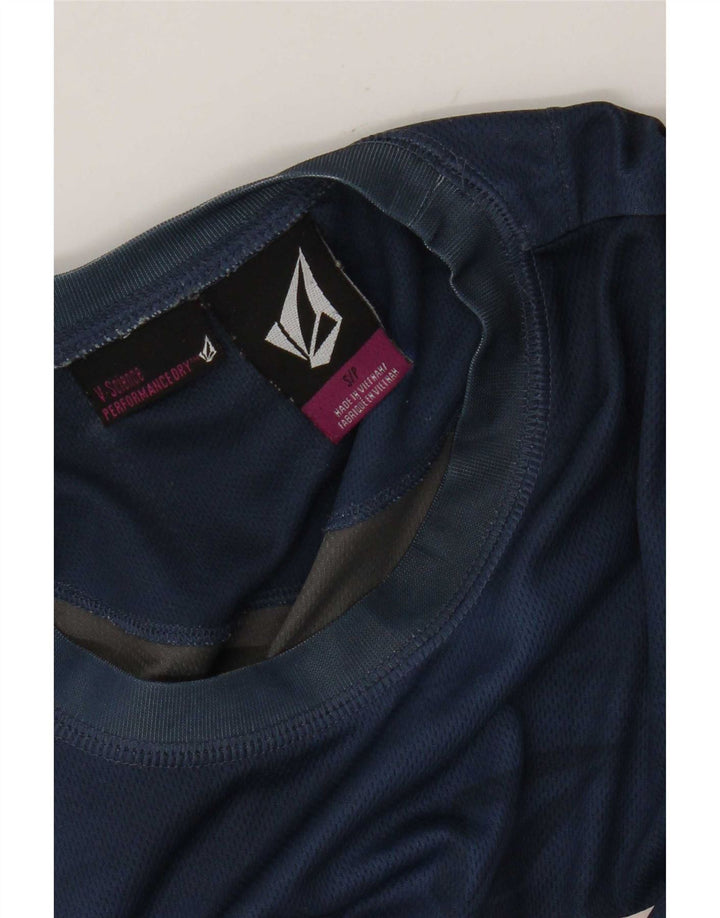 Volcom Top grafico da uomo a maniche lunghe piccolo blu navy