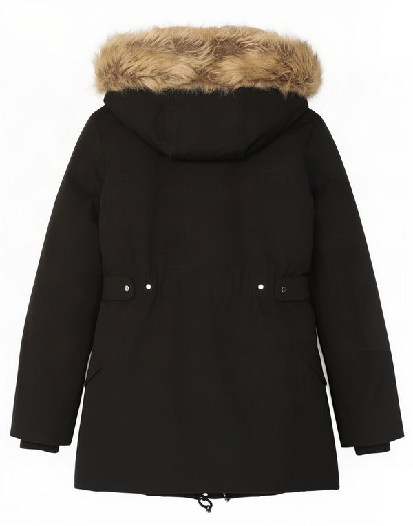 Giacca Parka Sherpa con cappuccio Extreme da donna Zara UK 6 XS Nera