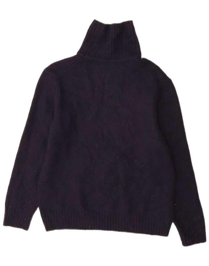 Maglione Zara da uomo con collo alto e maglione grande in lana blu navy