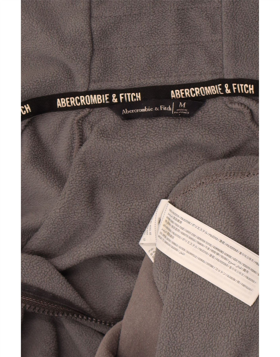 Giacca in pile da donna Abercrombie & Fitch UK 12 Colorblock grigio medio