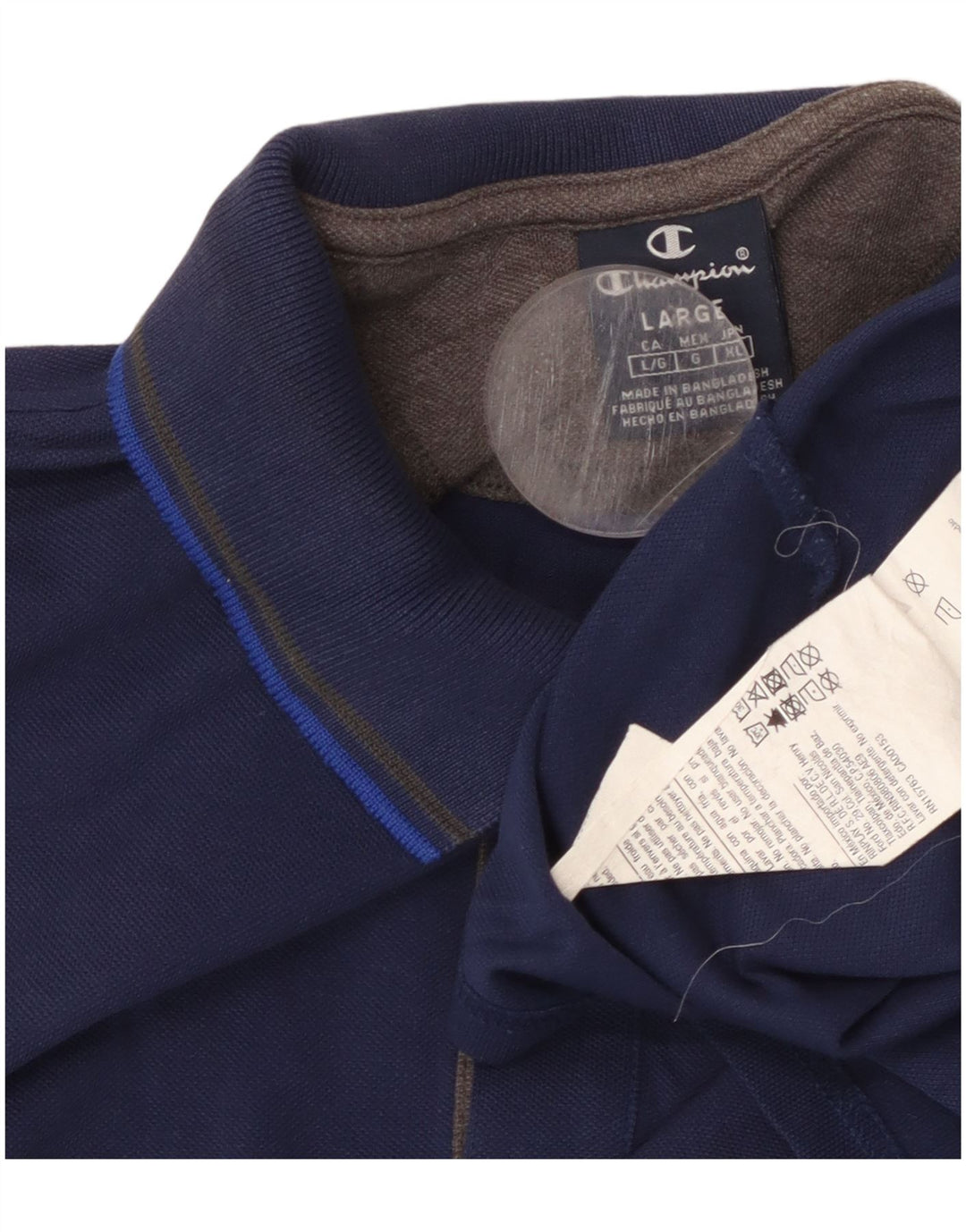 Polo da uomo CHAMPION grande in cotone blu navy