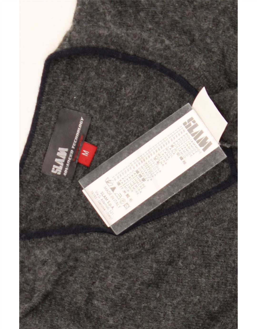 Maglione da uomo con scollo a V Slam in poliammide grigio medio
