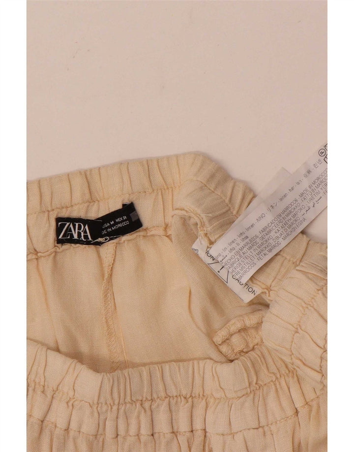 Pantaloncini casual da donna Zara medi W28 lino bianco sporco