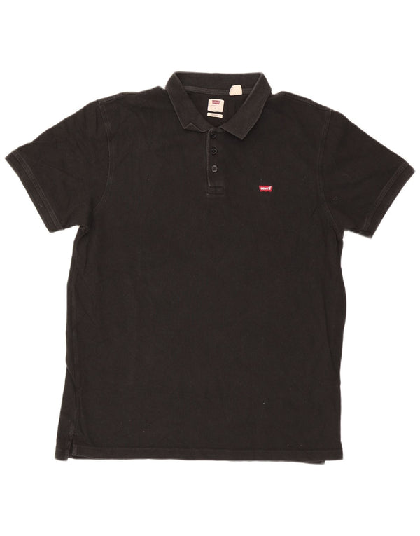 Polo Levi's Standard da uomo grande in cotone nero