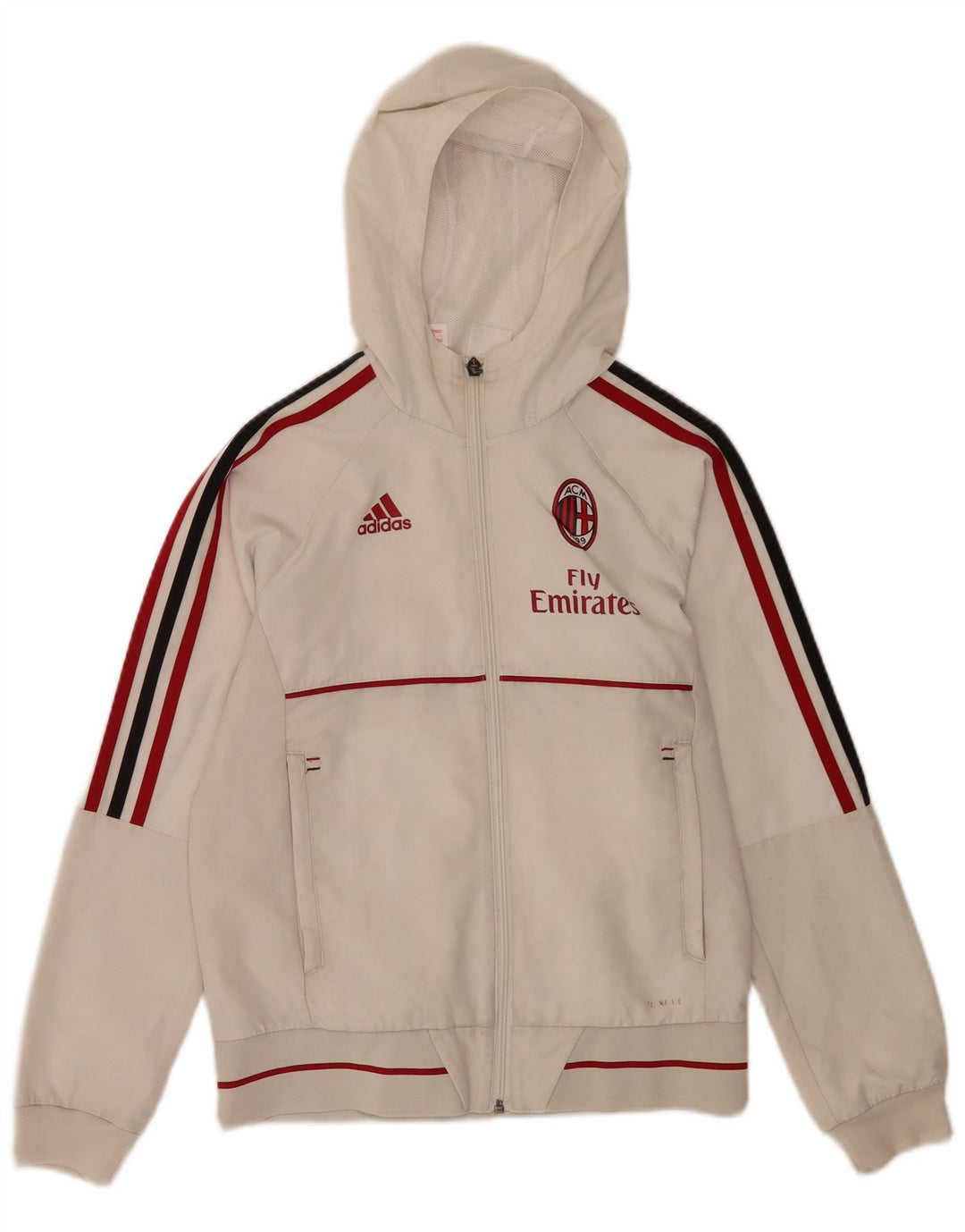 Adidas Giacca Tuta Grafica Fly Emirates Ragazzi 11-12 Anni Bianca