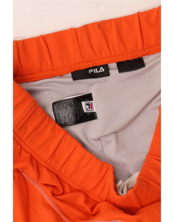 Pantaloncini sportivi da uomo Fila, colore arancione medio, color block in poliammide