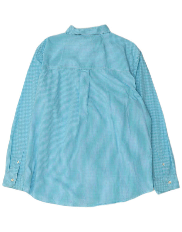 Camicia Chaps da uomo Easy Care XL in cotone a quadri blu