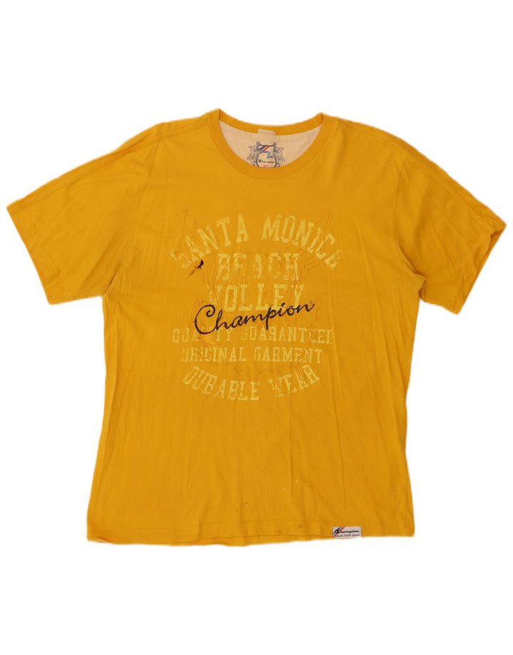 T-shirt grafica da uomo CHAMPION Top grande gialla