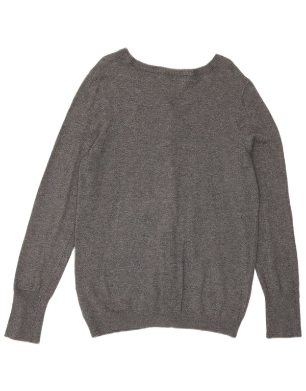 Maglione cardigan da donna Zara UK 14 grande viscosa grigia