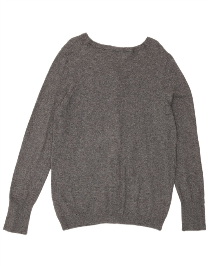 Maglione cardigan da donna Zara UK 14 grande viscosa grigia
