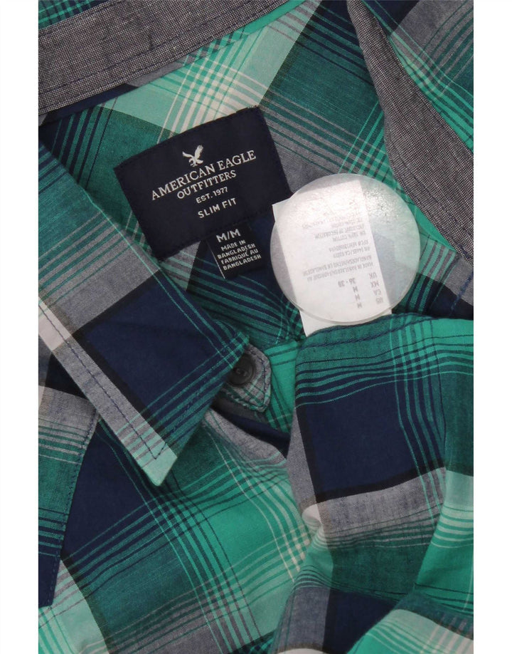 American Eagle Outfitters Camicia slim fit da uomo in cotone a quadri blu navy medio