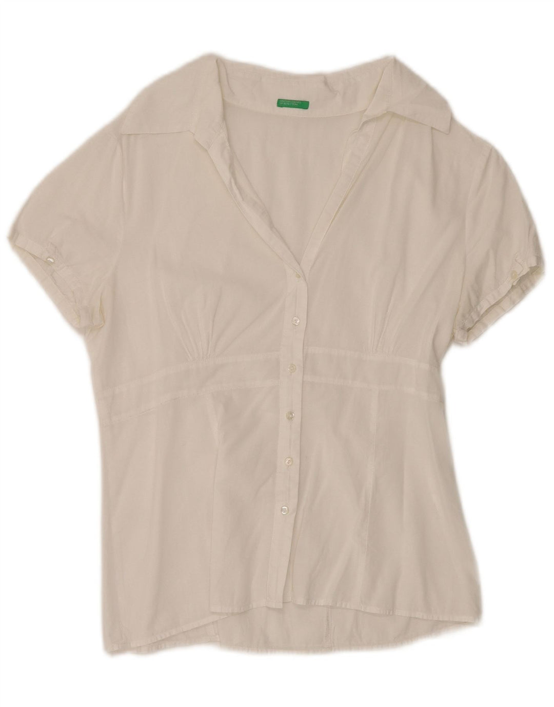 Camicia a maniche corte da donna Benetton UK 12 Medium White