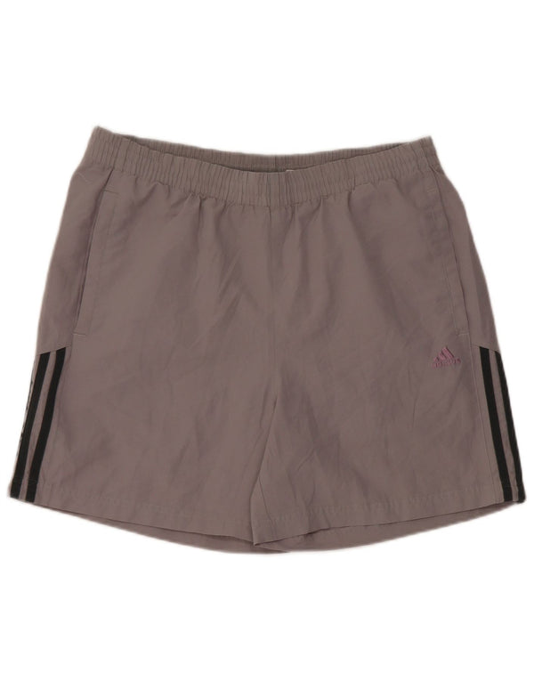 Pantaloncini sportivi Adidas da uomo in poliestere grigio medio
