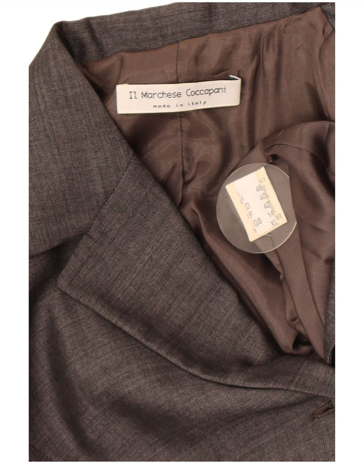 Giacca blazer a 1 bottone da donna Il Marchese Coccapani UK 14 grande grigia