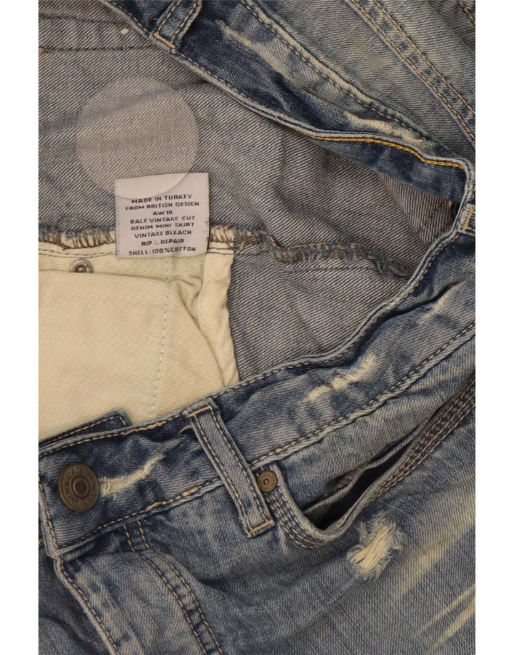 Minigonna da donna in denim invecchiato Superdry media W34 cotone blu