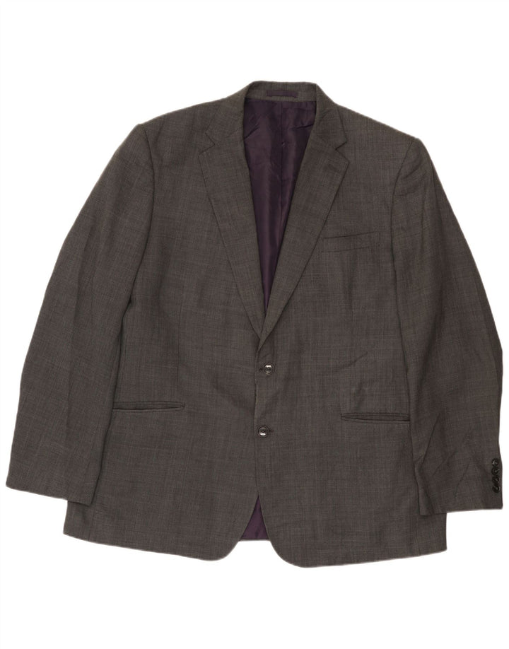 Giacca blazer a 2 bottoni da uomo Marks & Spencer UK 46 XL lana grigia