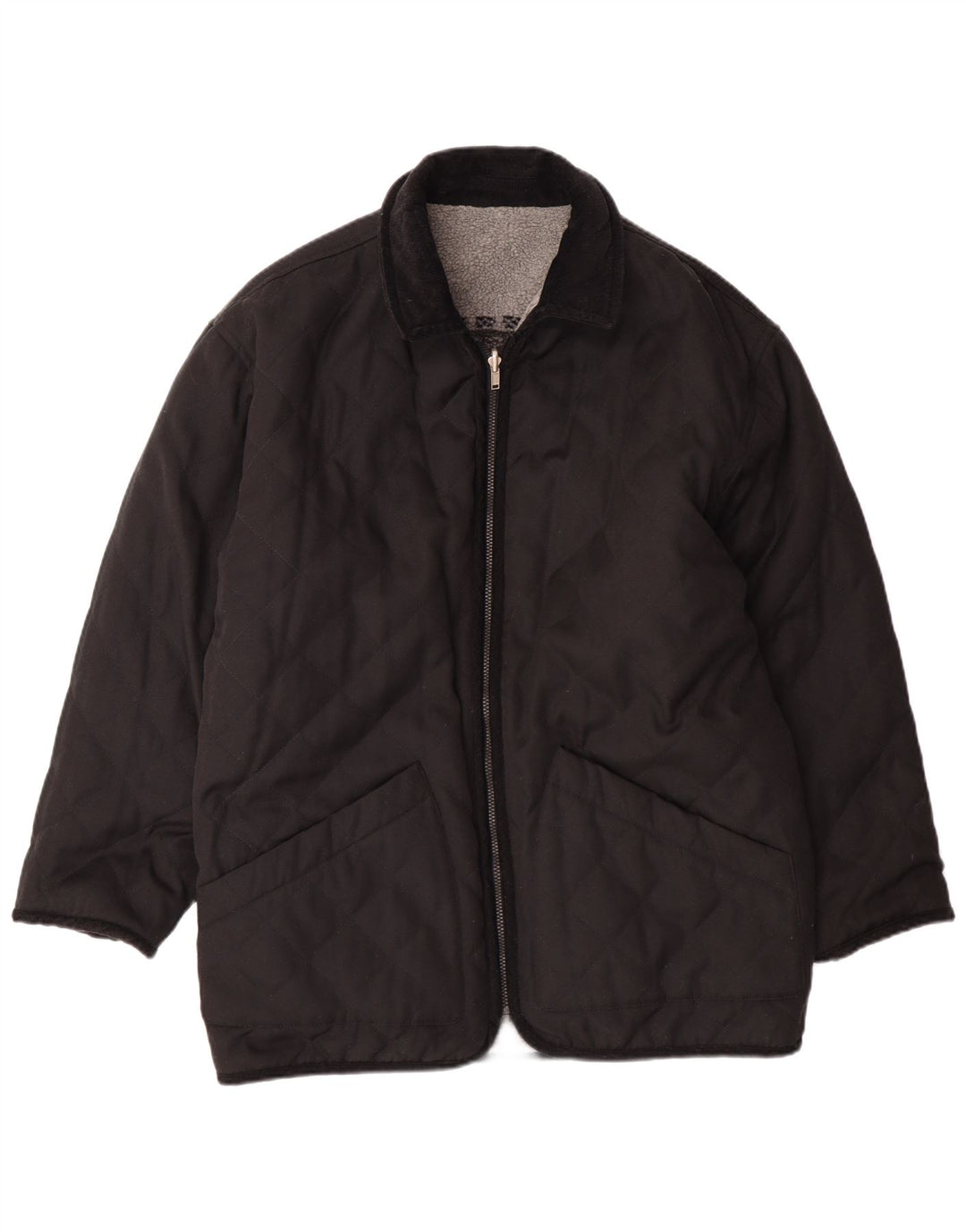 Giacca in pile reversibile con grafica da uomo VINTAGE UK 38 Grigio medio Fair Isle