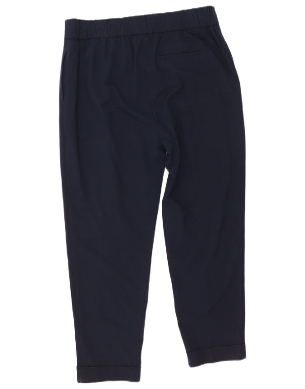 Pantaloni casual a vita alta da donna Marks & Spencer UK 14 Large W32 L26 Navy