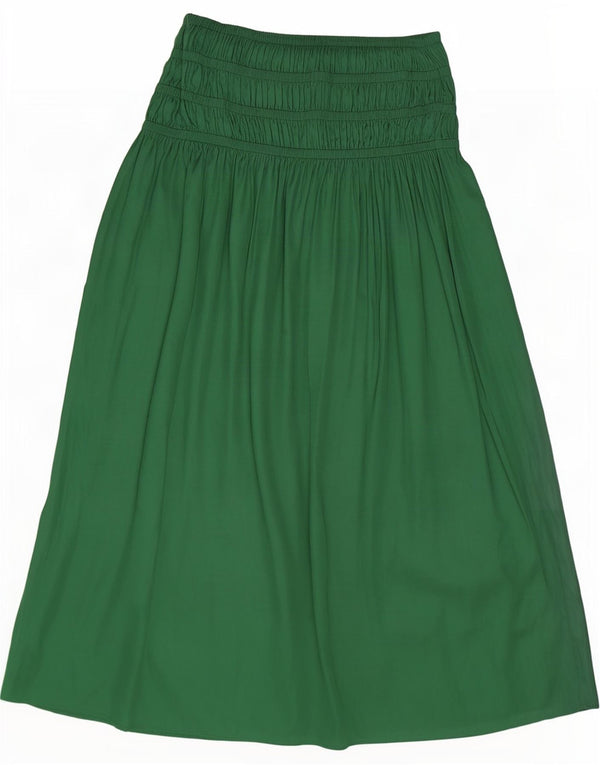 Gonna lunga da donna Marks & Spencer UK 10 piccola W34 poliestere verde
