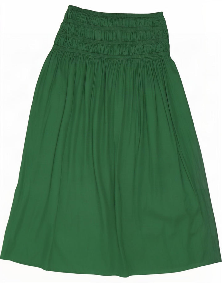 Gonna lunga da donna Marks & Spencer UK 10 piccola W34 poliestere verde