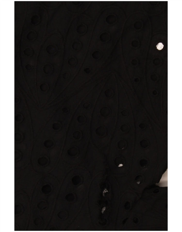 Camicia Zara da donna con maniche a 3/4, taglia UK 14, cotone nero medio