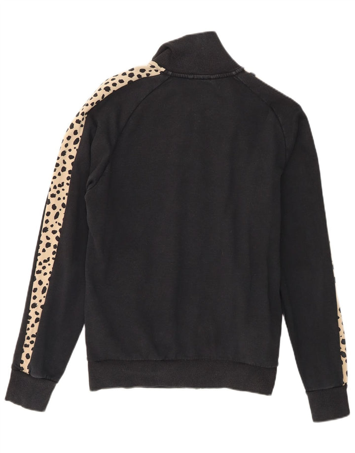 Giacca da ginnastica oversize da donna Puma UK 10 piccola stampa animalier nera