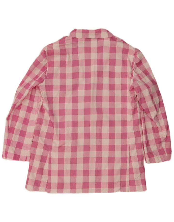 Giacca Blazer a 2 Bottoni ZARA da Donna UK 16 Large Pink Gingham