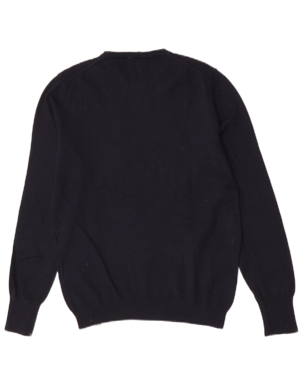 Maglione maglione girocollo da donna Belstaff UK 10 piccolo lana vergine blu navy