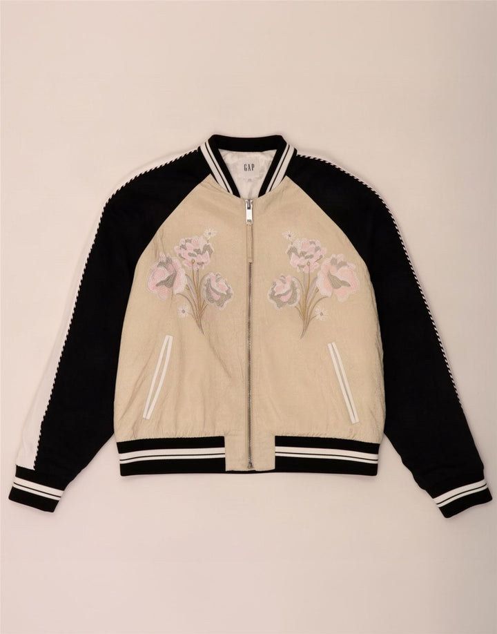Gap Bomber oversize con grafica da donna UK 16 Rayon floreale beige grande