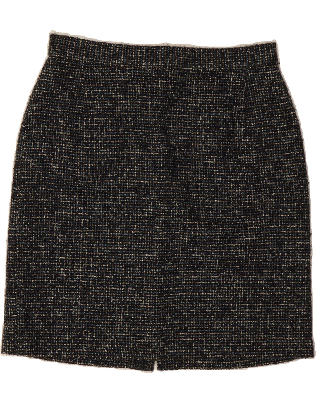 VINTAGE Womens Pencil Skirt EU 38 Medium W28  Navy Blue Flecked Wool Vintage Vintage and Second-Hand Vintage from Messina Hembry 